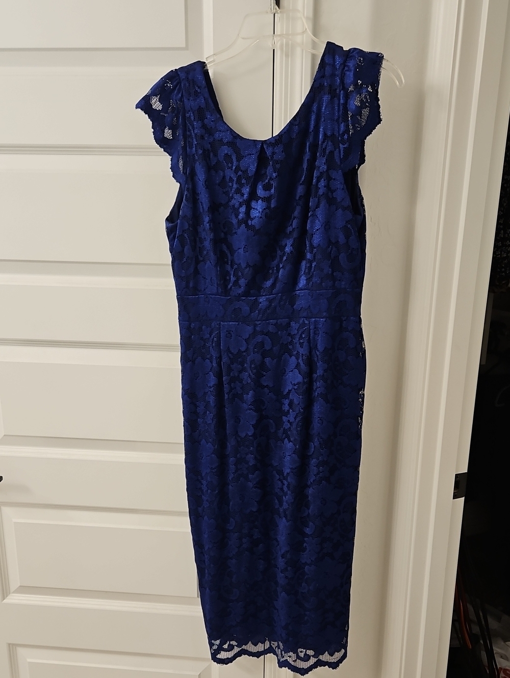 ABS Allen Schwartz Royal Blue Lace Midi Dress